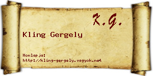 Kling Gergely névjegykártya